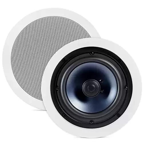 Polk Audio RC80i 2-Way Premium In-Ceiling 8" Round Speakers - Set of 2 (White, Paintable-Grille)