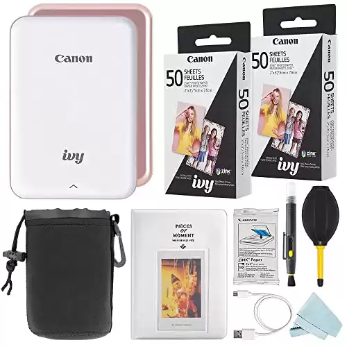 Canon Electronics Ivy Mini Smartphone Photo Printer Bundle