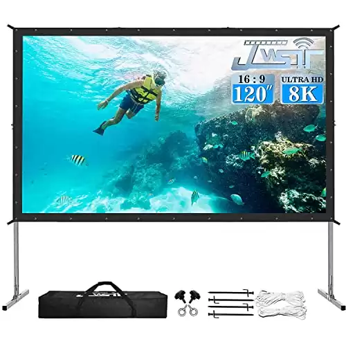 JWSIT 120-Inch Outdoor Movie Projector Screen and Stand