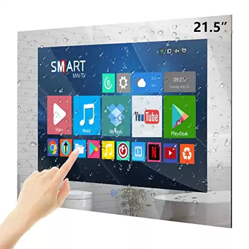 Haocrown 21.5 Inch Bathroom TV Waterproof Touch Screen Smart Mirror
