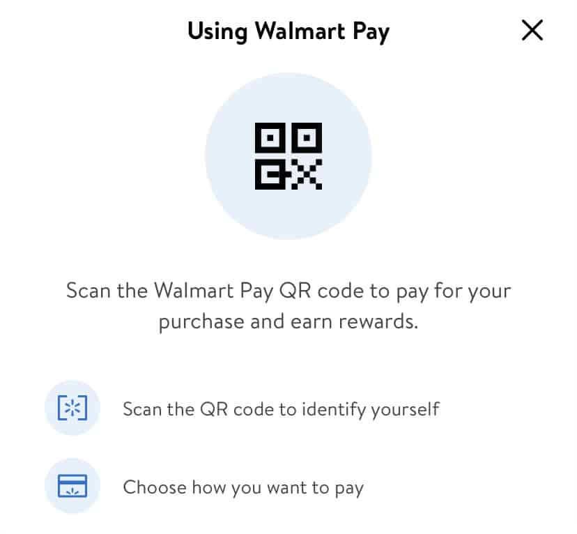 Walmart Pay feature in Walmart app.