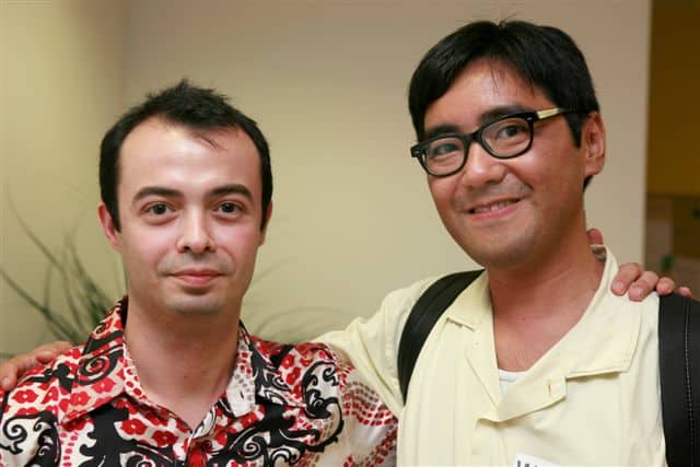 Orkut Büyükkökten (left), founder of Orkut