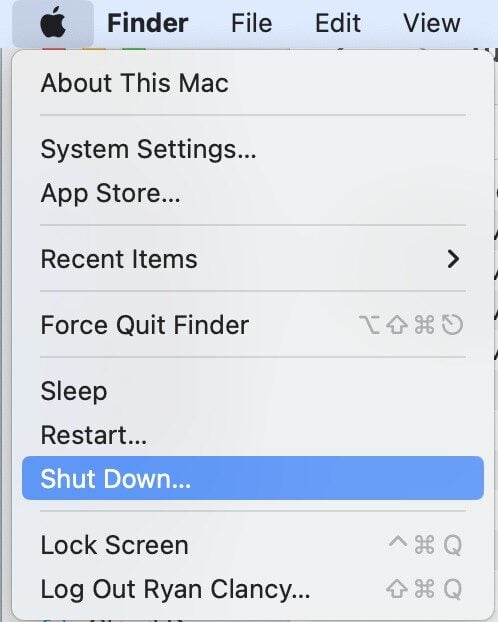 Turn Off Mac Screenshot