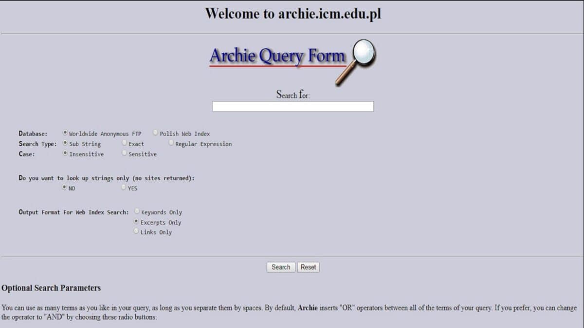 Archie Search Engine