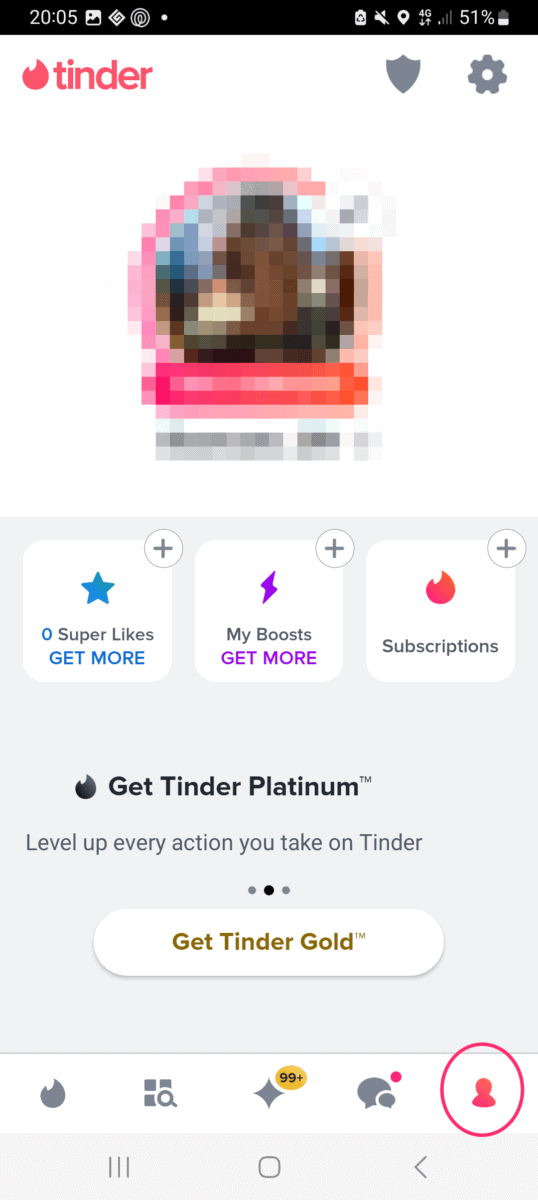 Tinder profile icon
