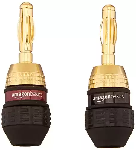 Amazon Basics Speaker Connector Banana Plug to Banana Plug