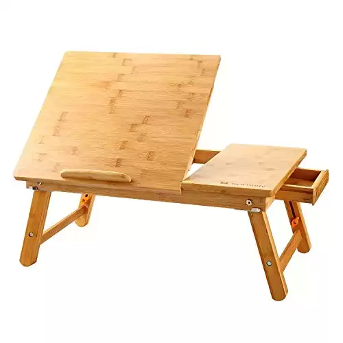 Nnewvante Bamboo Adjustable Foldable Desk