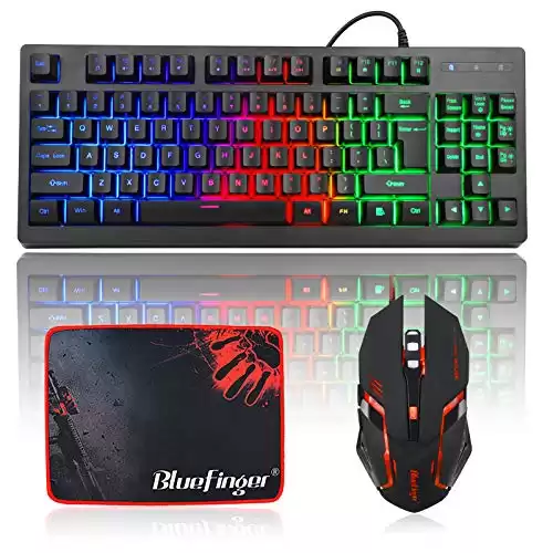 Bluefinger RGB Gaming Keyboard and Backlit Mouse Combo