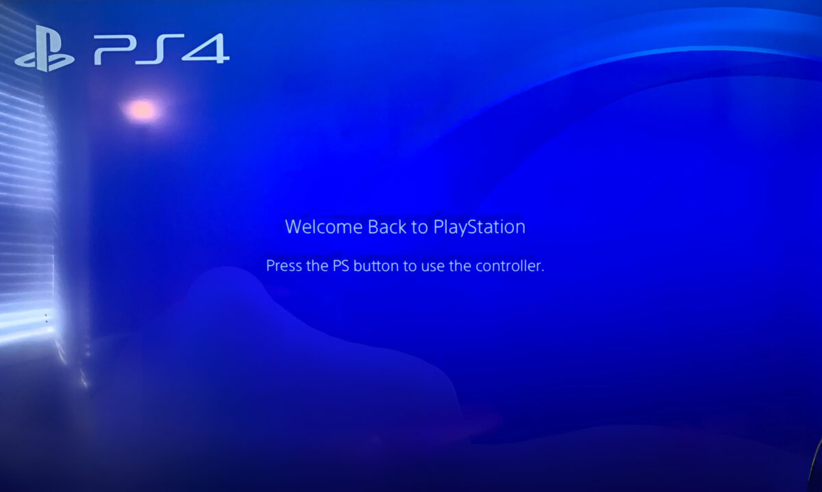 PS4 start screen.