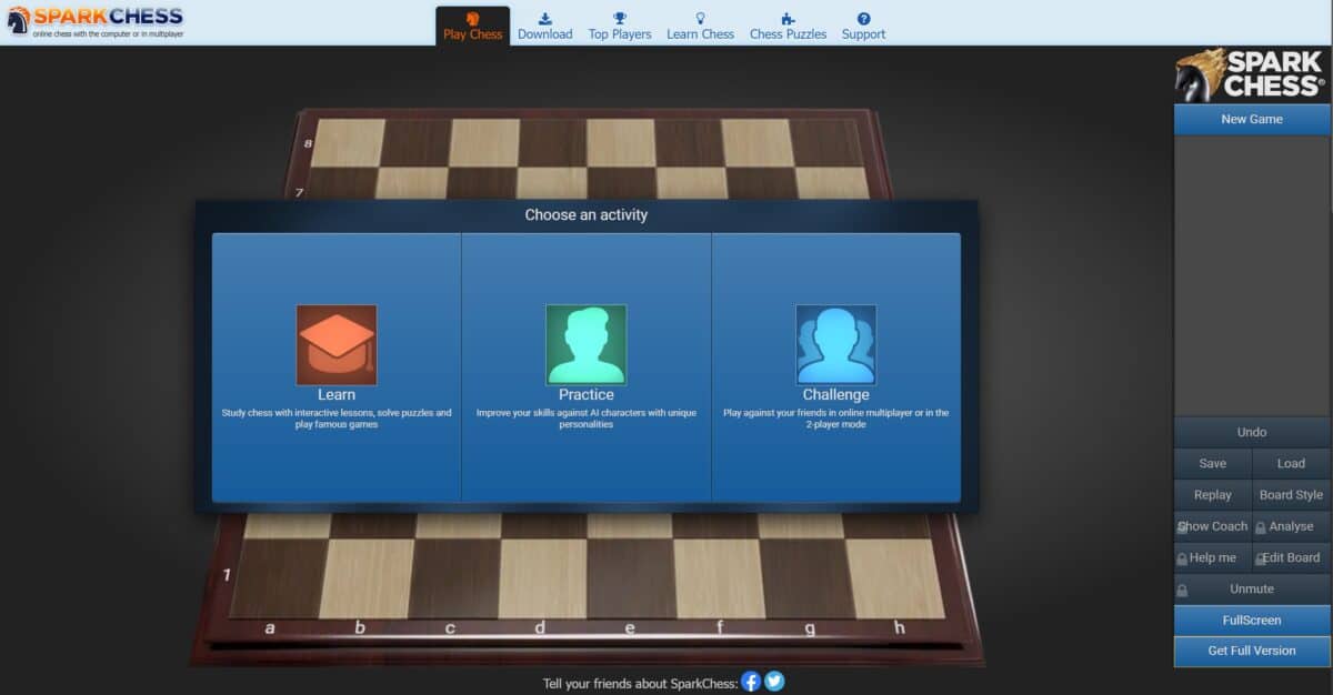 SparkChess: Play chess online vs the computer or in multiplayer