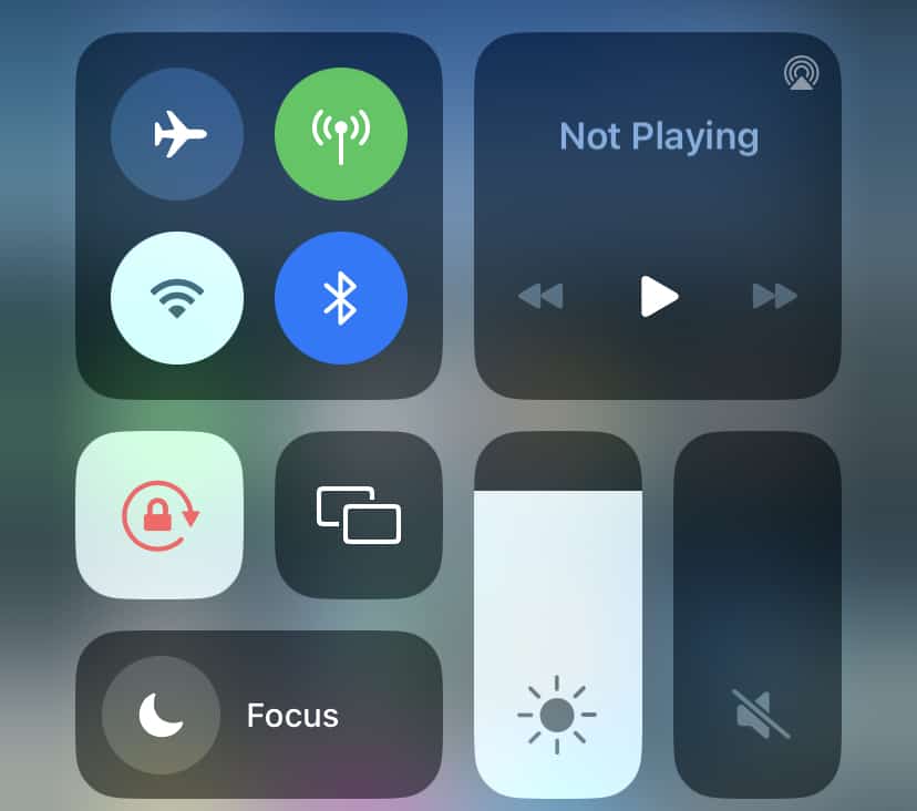 Control Center on iPhone.
