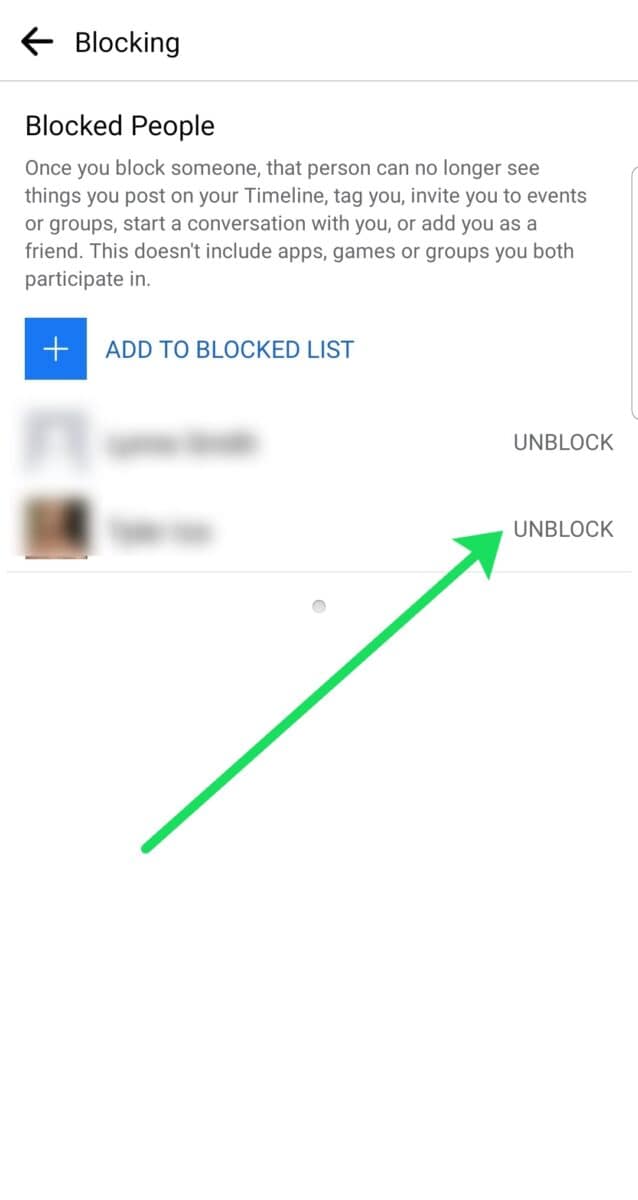 Unblock Someone Facebook
