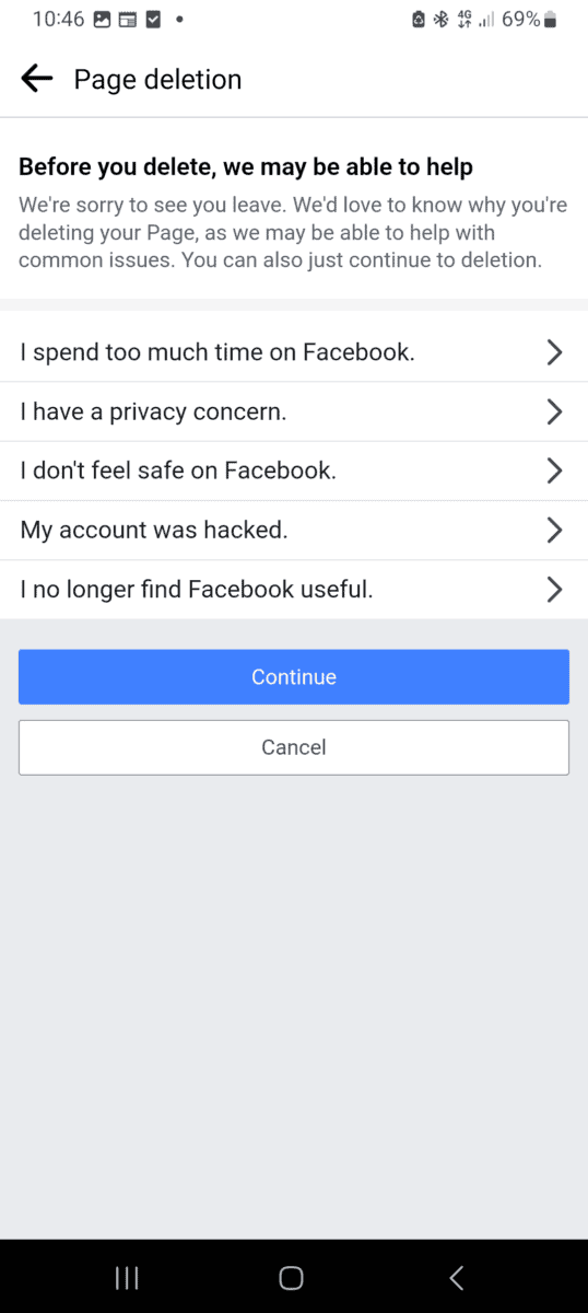 Facebook can advise you on your concerns.