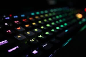 keyboard with rainbow color lighting