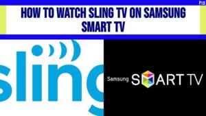 Custom image of Sling TV and Samsung smart TV logos.