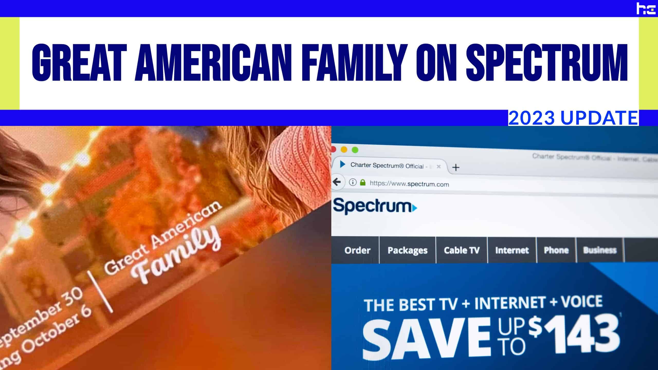 Great American Family and Spectrum logos side by side.