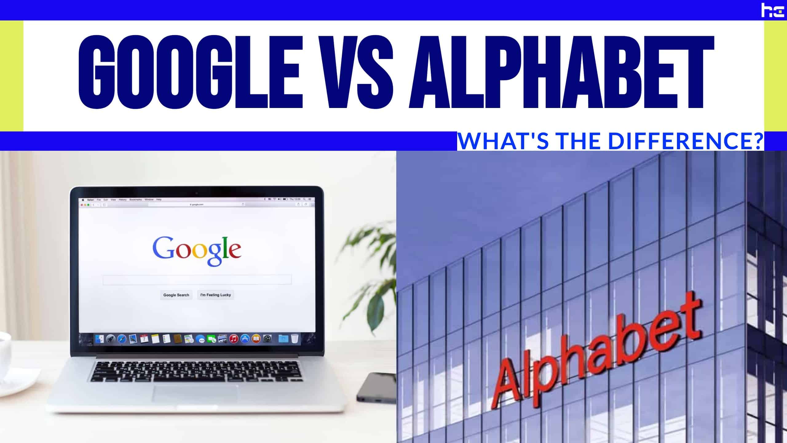 Google and Alphabet logos placed side by side.