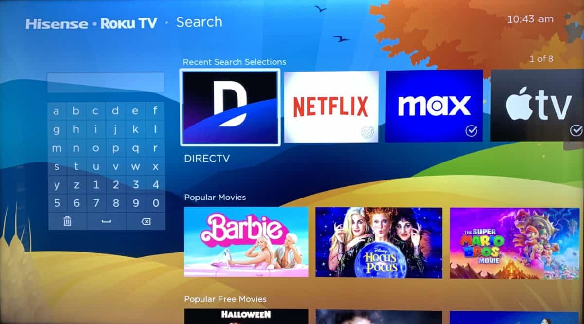 Search results in Roku Streaming Store.