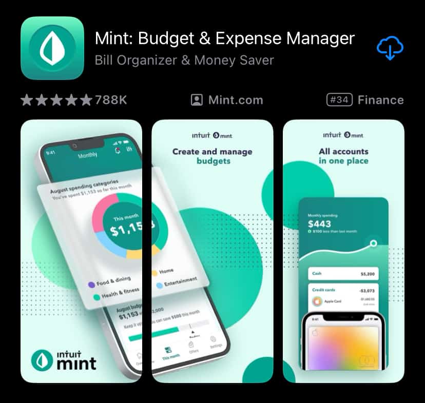Mint app in App Store.