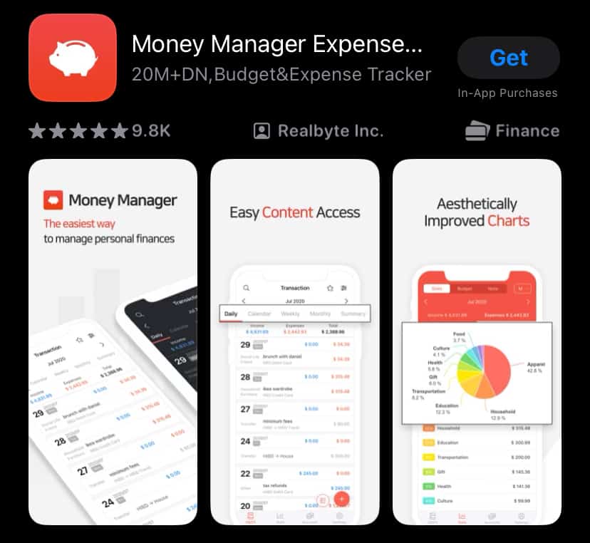 Money Manager app in App Store.