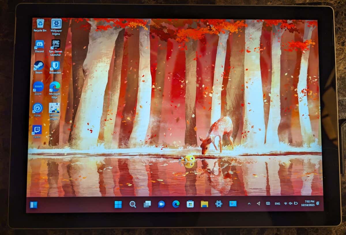 a Surface Pro 6 running Windows 11 tablet mode
