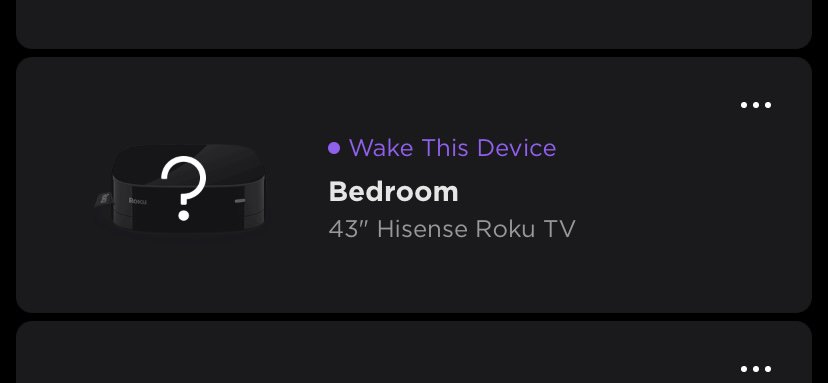 List of available Roku devices in app.
