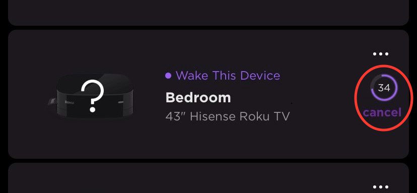 Hisense TV waking up in Roku app.