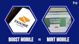 Boost Mobile and Mint mobile cell provider logos