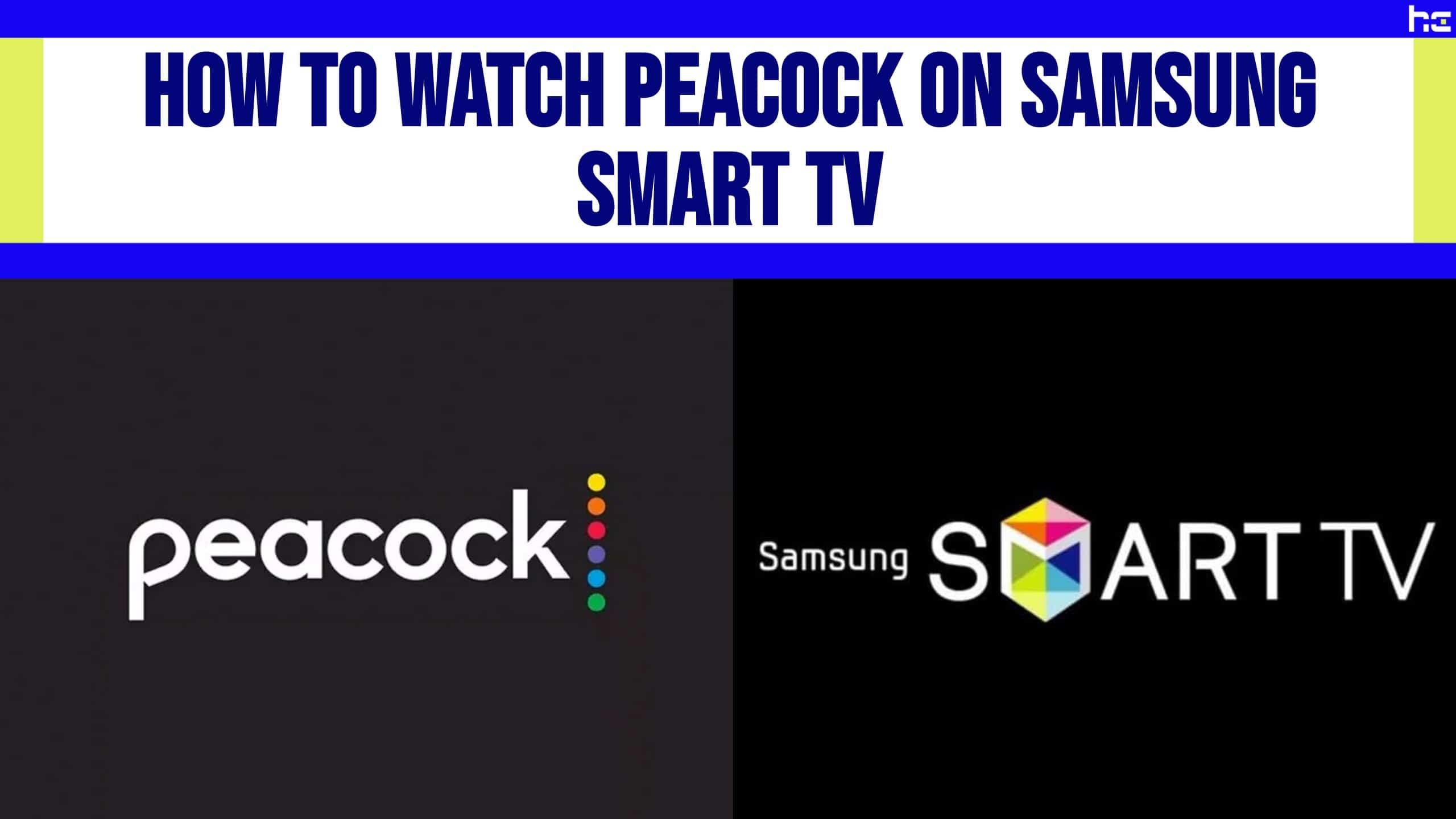 Peacock logo next to Samsung Smart TV logo.