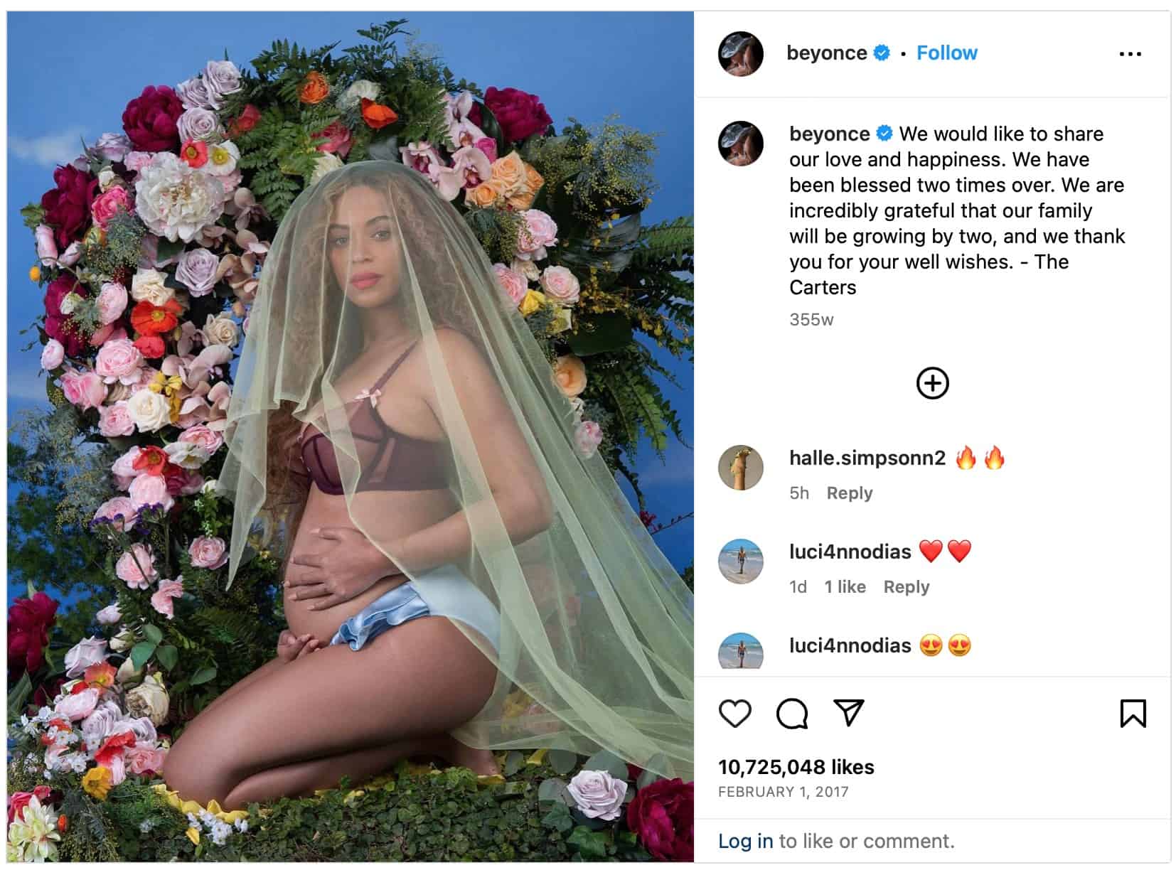 Beyonce announced the birth of her twins on social media.