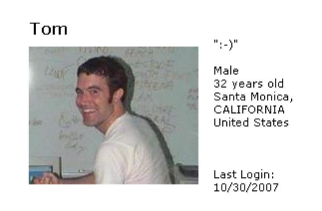 MySpace Tom's iconic profile.