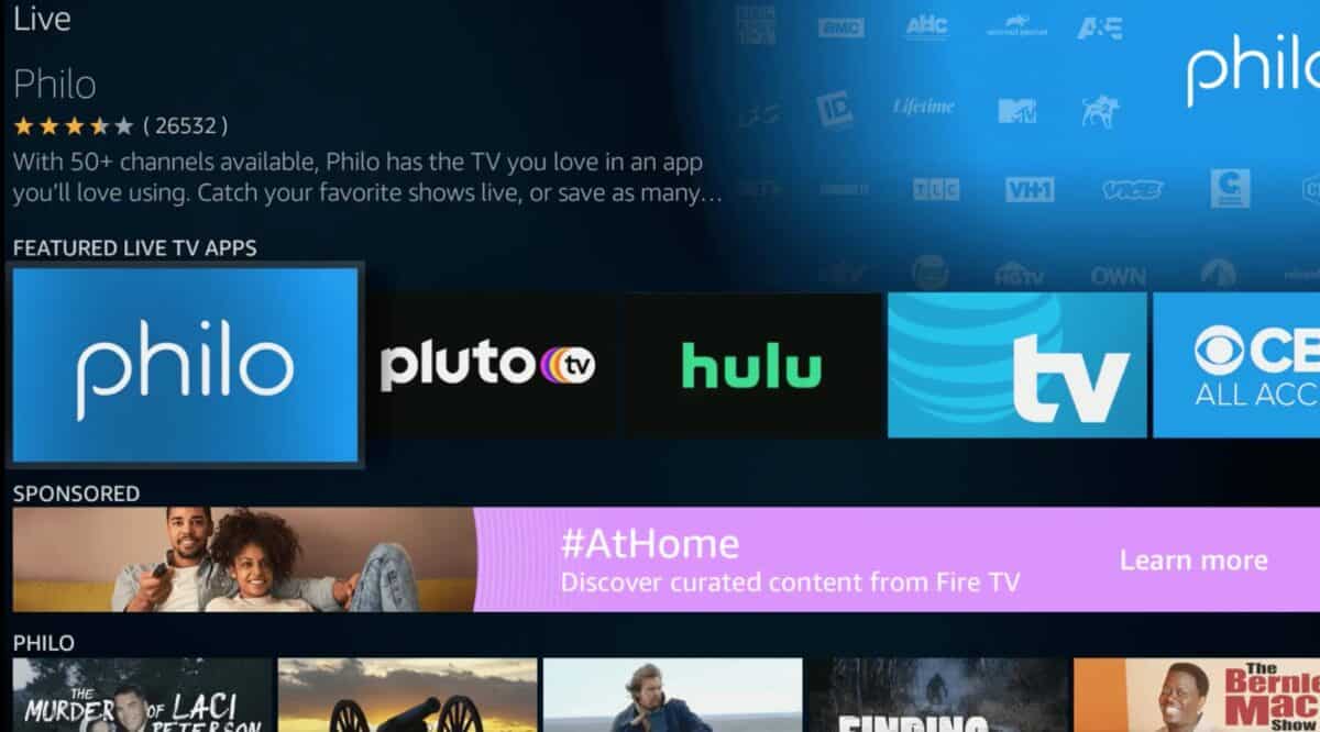 Philo download screen on Samsung smart TV.