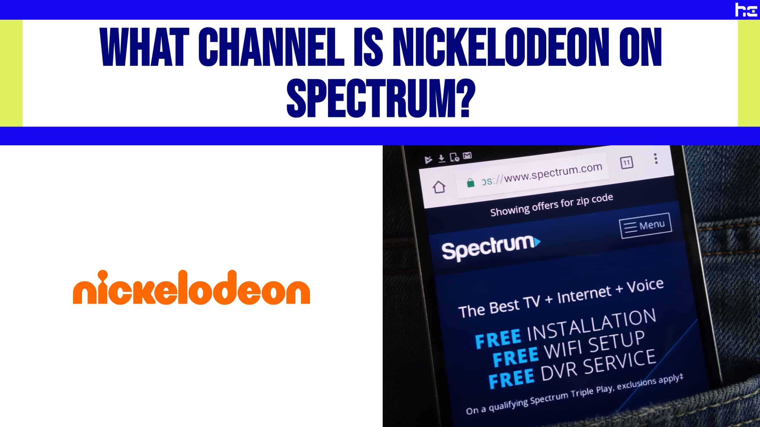 Nickelodeon logo next to Spectrum logo.