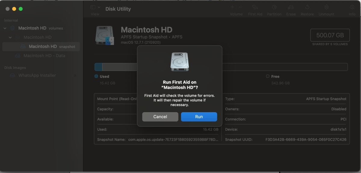 Disk Utility on Mac.