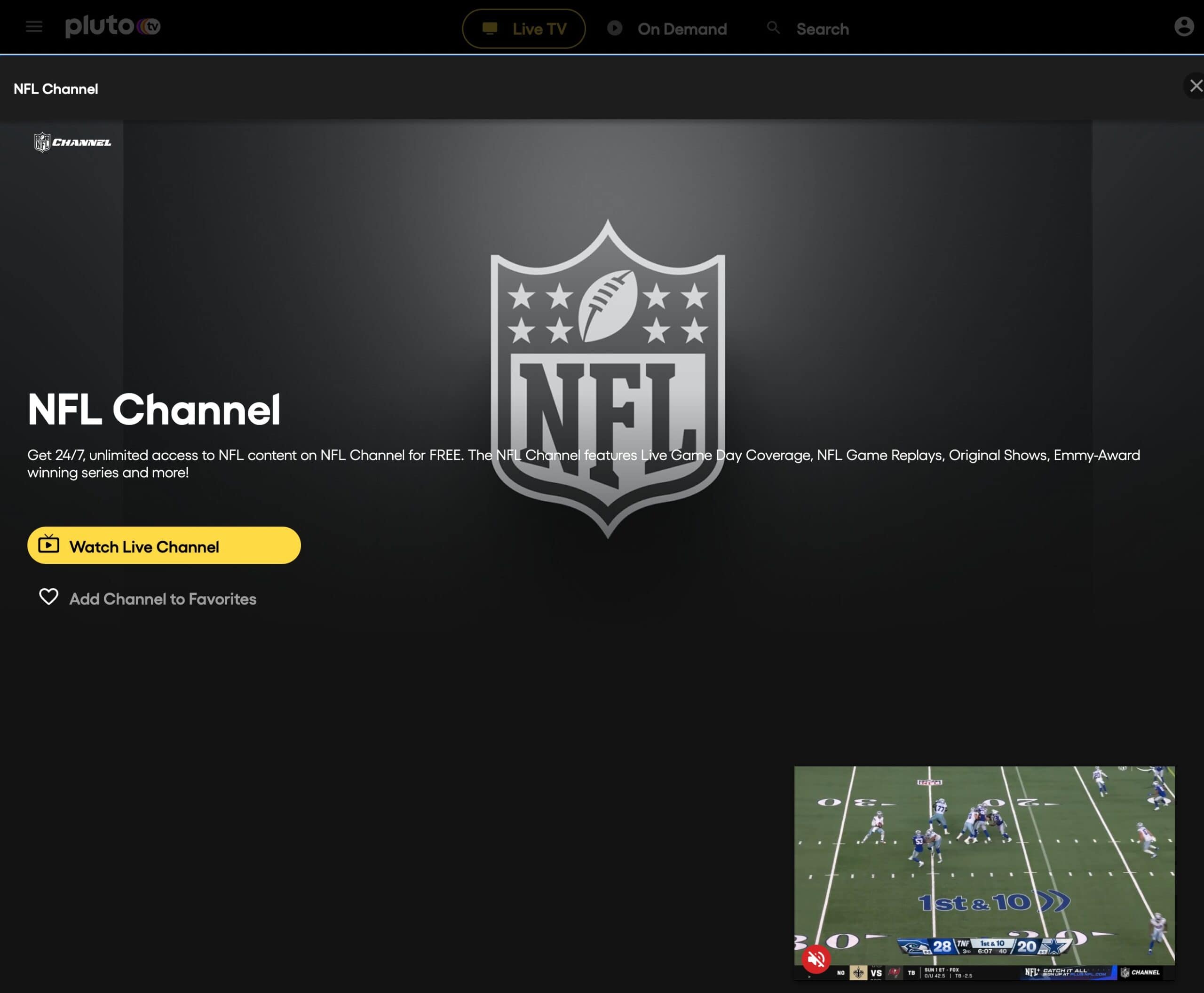 NFL Channel Pluto