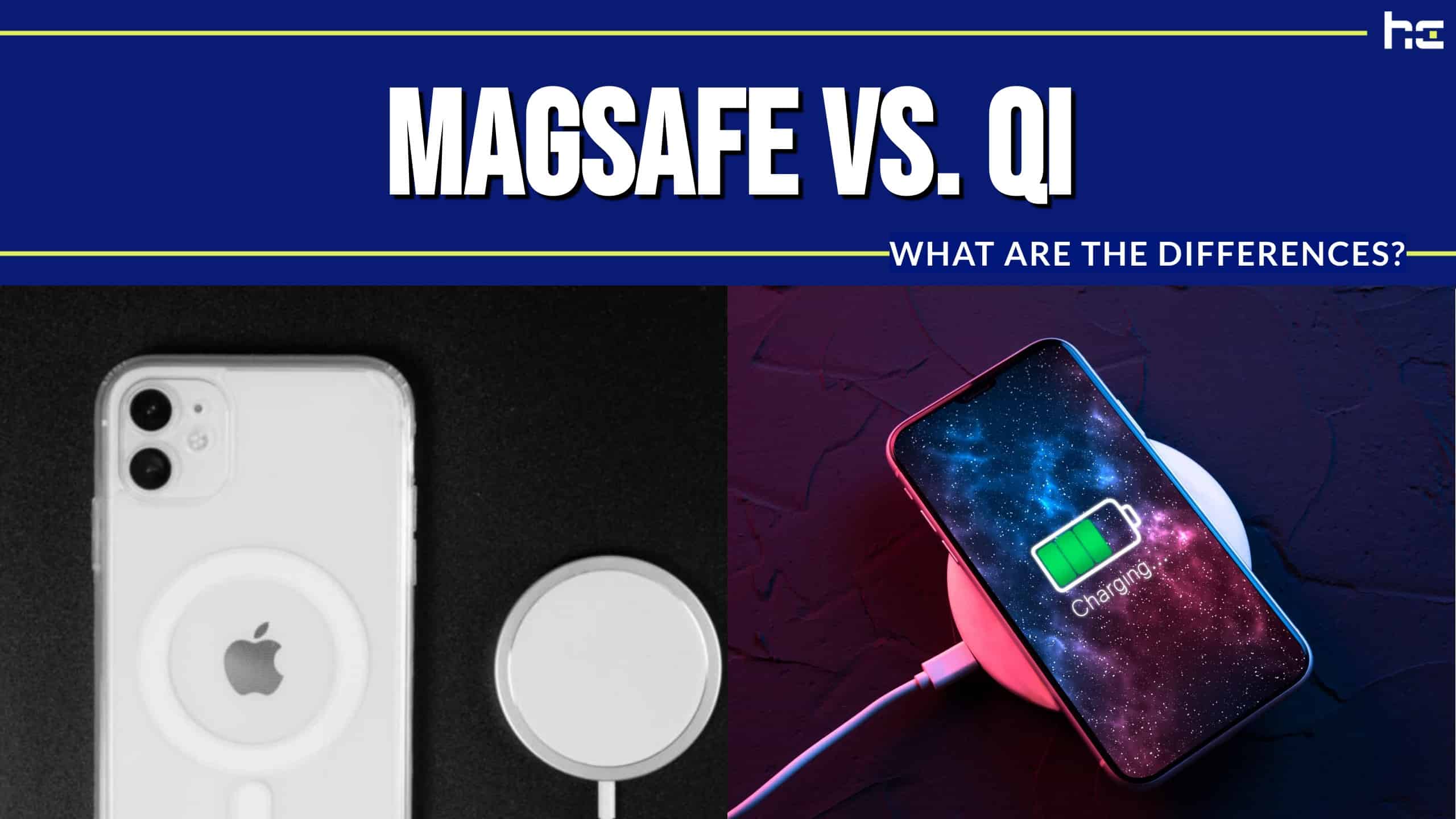 MagSafe and Qi chargers shown side by side.