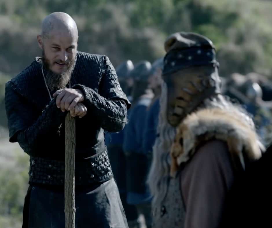 The History Channel's Vikings: Ragnar is Baptized (Season 3, Episode 9).