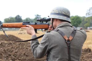 Soldier with helmet.