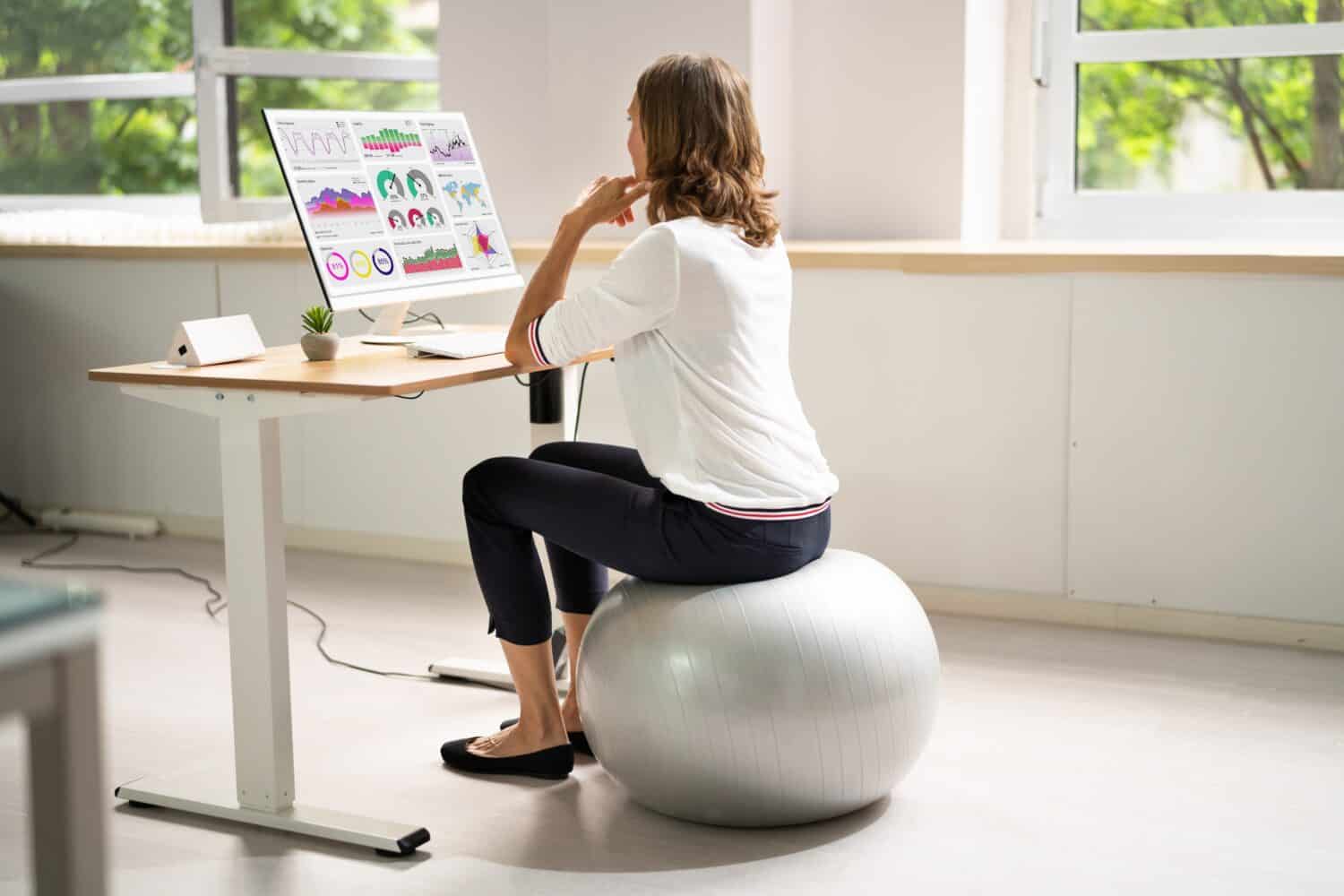 Ball for sitting online at desk