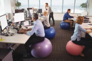 Replace desk chair with exercise ball