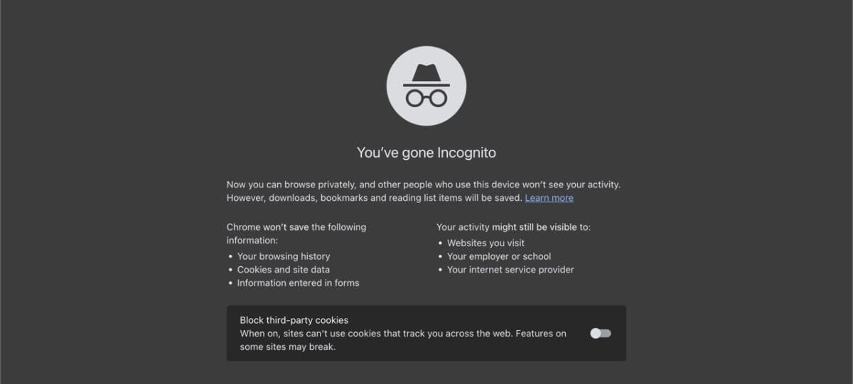 Incognito Mode on web browser.