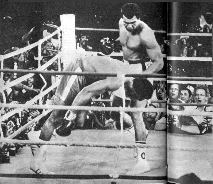 Muhammad Ali knocking down George Foreman