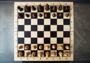 Chess board, chess, black and white