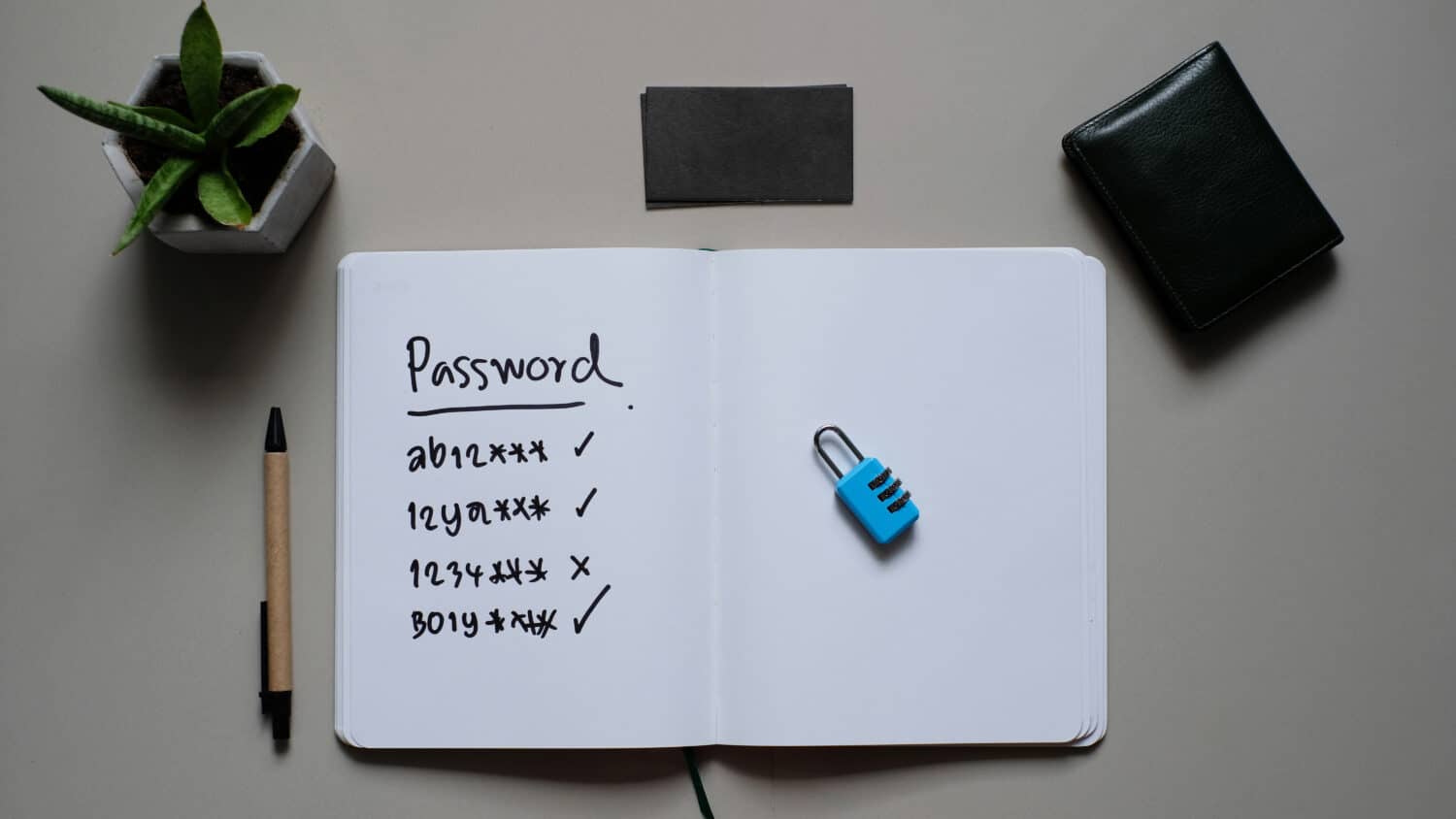 Strong and weak easy Password. Information Security Concept.