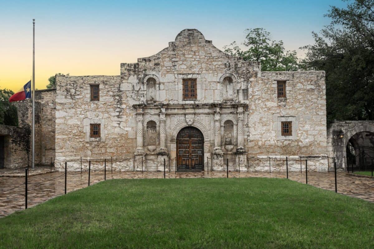 The historical Mission San Antonio De Valero, known as The Alamo in San Antonio, Texas.