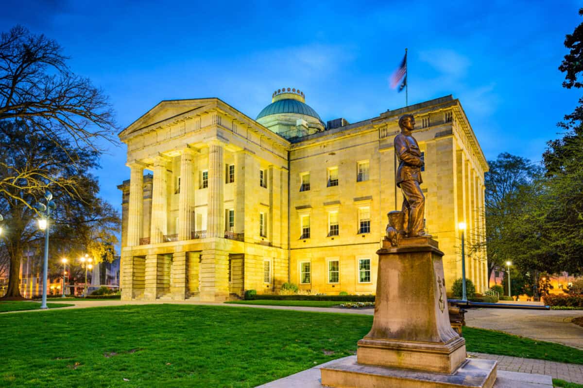 Raleigh, North Carolina, USA State Capitol Building.