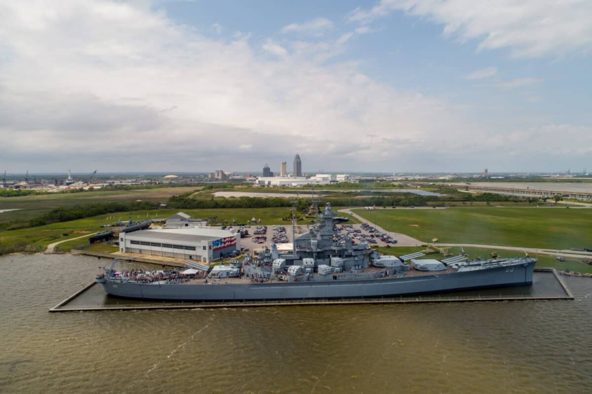 The USS Alabama Battleship Memorial Park near downtown Mobile, Alabama
