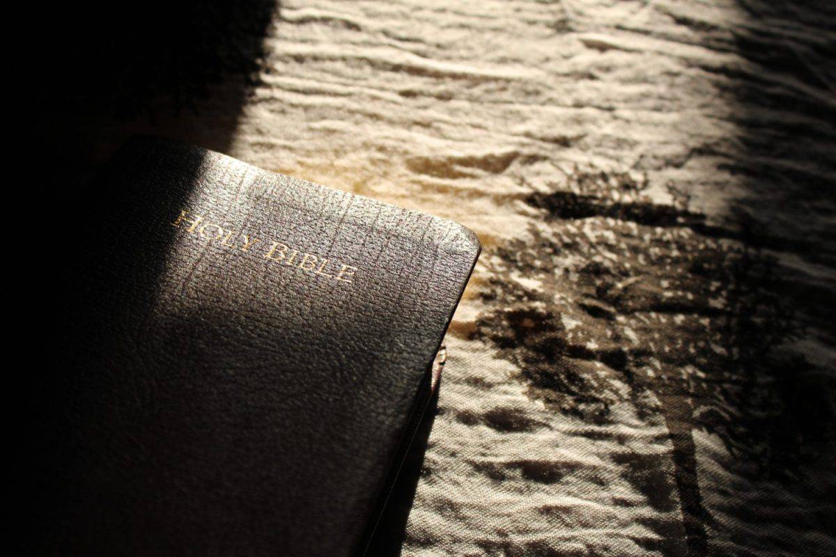 Close up of the Holy Bible. Photo taken in natural lighting. Religion concept.
