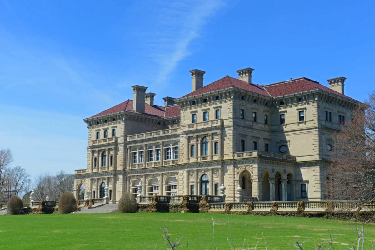 The Breakers is a Vanderbilt Mansion in Gilded Age with Neo Italian Renaissance style in Newport , Rhode Island RI, USA. This mansion is the largest building in Newport.