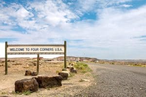 The Four Corners is the only location in the United States where four states meet - Colorado, Utah, Arizona and New Mexico. It is also the border between Ute and Navajo indian lands.